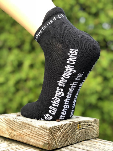 Philippians 4:13 Low Rise Quarter Length Socks