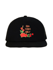 God Vibes Only Black Trucker Hat