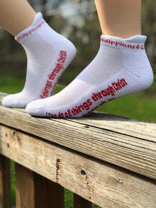 Philippians 4:13 Low Rise Quarter Length Socks