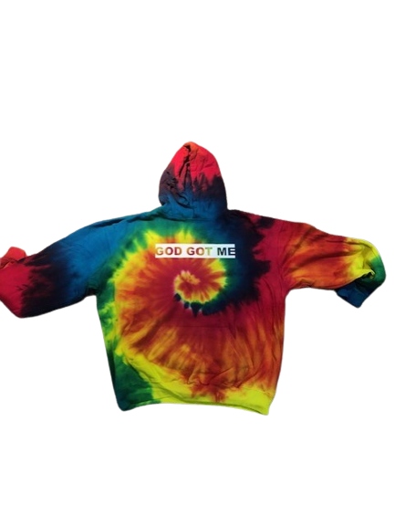 OG Box Logo Rainbow Tie Dye Hooded Sweatshirt – God Got Me Store